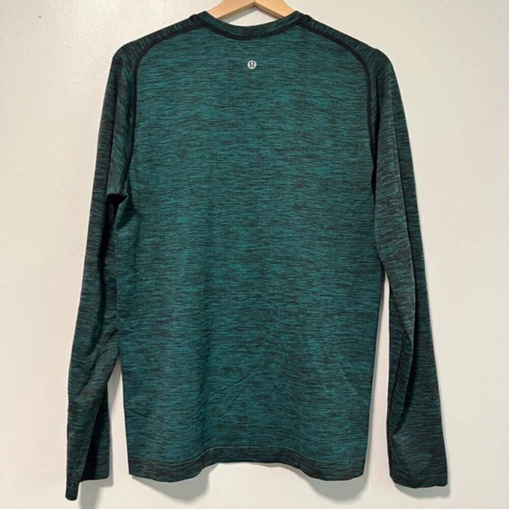 Lululemon Men’s Long Sleeve Running Shirt - Green Space Dye - Pit to Pit 19” - Picture 5 of 10